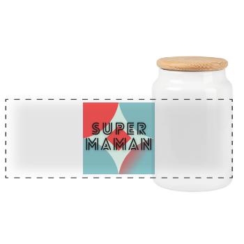 BONNE FÊTE MAMAN. MAMAN. FÊTE DES MÈRES. FÊTE - Boîte à biscuits avec couvercle en bois - blanc - Devant