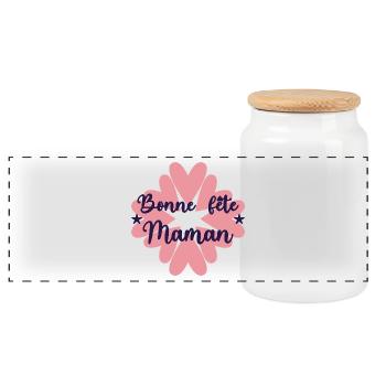 FÊTE DES MÈRES. BONNE FÊTE MAMAN. MAMAN. FÊTE - Boîte à biscuits avec couvercle en bois - blanc - Devant