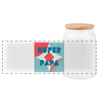 PAPA. FÊTE DES PÈRES. BONNE FÊTE PAPA. BONNE FÊTE - Boîte à biscuits avec couvercle en bois - blanc - Devant