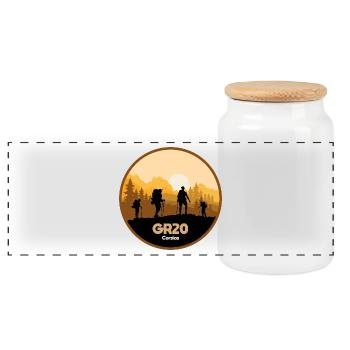 GR20 Grande Randonnée Corse trekking hiking - Panoramic Cookie Jar with Wooden Lid - white - Front