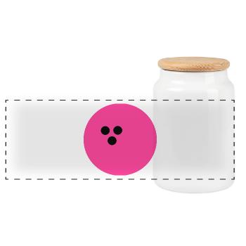 Boule de bowling, Bowling - Boîte à biscuits avec couvercle en bois - blanc - Devant