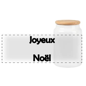 NOËL. ANNEE. ANNIVERSAIRE. RETRAITE. PAPA. MAMAM. - Boîte à biscuits avec couvercle en bois - blanc - Devant