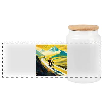 Vivid Altitude : La course aux sommets de rêve - Boîte à biscuits avec couvercle en bois - blanc - Devant
