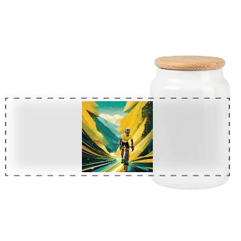 Autobahn zum Yellow Glory - Panorama Keksdose mit Holzdeckel - Weiß - Vorne