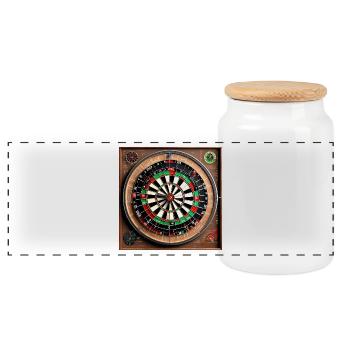 Anatomy of a Dartboard - Panoramic Cookie Jar with Wooden Lid - white - Front