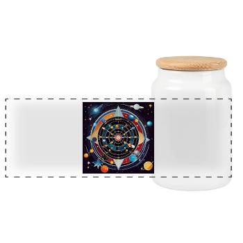 Infinity Bullseye - Panorama Keksdose mit Holzdeckel - Weiß - Vorne