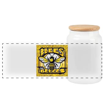 Save the Bees - Panoramic Cookie Jar with Wooden Lid - white - Front