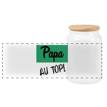 PAPA - Panorama Keksdose mit Holzdeckel - Weiß - Vorne