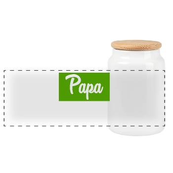 BONNE FÊTE PAPA. PAPA. FÊTE DES PÈRES. PÈRE - Boîte à biscuits avec couvercle en bois - blanc - Devant