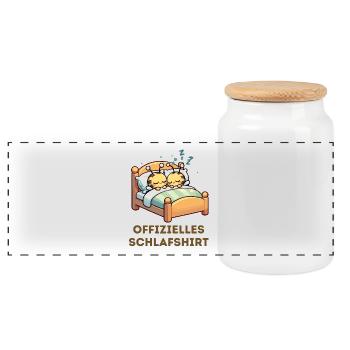 Official Bee Sleep Shirt - Panoramic Cookie Jar with Wooden Lid - white - Front