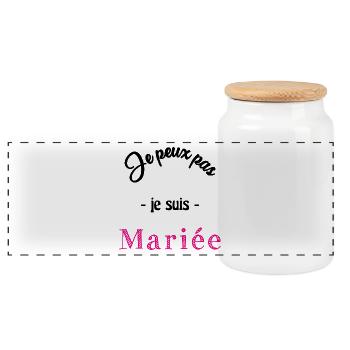 MARIEE. COEUR. COUPLE. JUST MARRIED. EVJF - Boîte à biscuits avec couvercle en bois - blanc - Devant