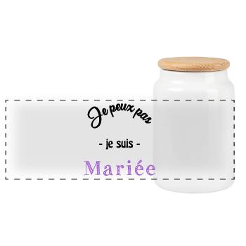 MARIEE. EVJF - Boîte à biscuits avec couvercle en bois - blanc - Devant