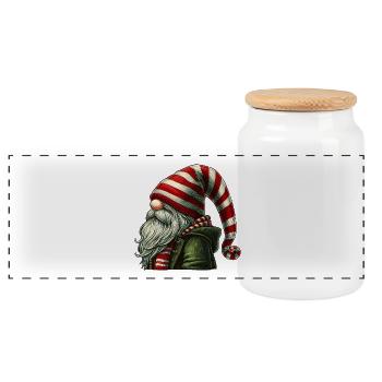Elijah Imp - Panoramic Cookie Jar with Wooden Lid - white - Front