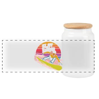 Lege das Snow Snowboarder Design - Panorama Keksdose mit Holzdeckel - Weiß - Vorne