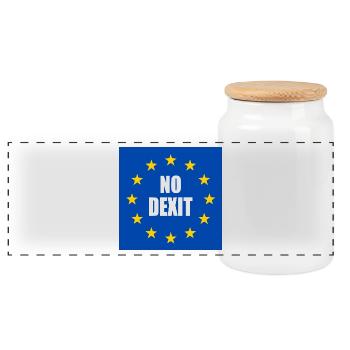 No dexit - Panoramic Cookie Jar with Wooden Lid - white - Front