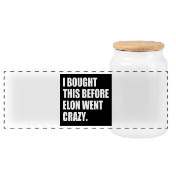 i bought this before elon went crazy - Panorama Keksdose mit Holzdeckel - Weiß - Vorne
