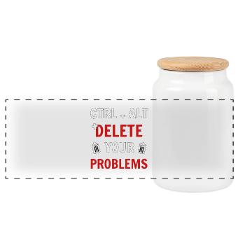 Ctrl + Alt + delete your problems programmierer - Panorama Keksdose mit Holzdeckel - Weiß - Vorne
