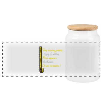 VOUS N'AUREZ JAMAIS ASSEZ DE MÈTRES POUR MESURER - Boîte à biscuits avec couvercle en bois - blanc - Devant