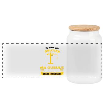Un grutier je ferme pas ma gueule - Boîte à biscuits avec couvercle en bois - blanc - Devant