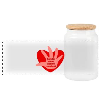 Botschaft zum Valentinstag - Panorama Keksdose mit Holzdeckel - Weiß - Vorne