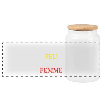 TOUTE FEU TOUTE FEMME - Boîte à biscuits avec couvercle en bois - blanc - Devant