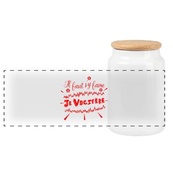 IL FAUT S'Y FAIRE, JE VOCIFÈRE ! (émotions) - Boîte à biscuits avec couvercle en bois - blanc - Devant