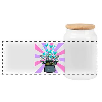Chapeau Conjure Printemps Début Fleurs Fleur - Boîte à biscuits avec couvercle en bois - blanc - Devant