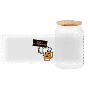 LIBERTÉ DES PRESSIONS ! (bière) - Boîte à biscuits avec couvercle en bois - blanc - Devant