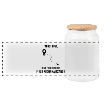 Field Reconnaissance GIS Survey Mapping Humor - Panoramic Cookie Jar with Wooden Lid - white - Front