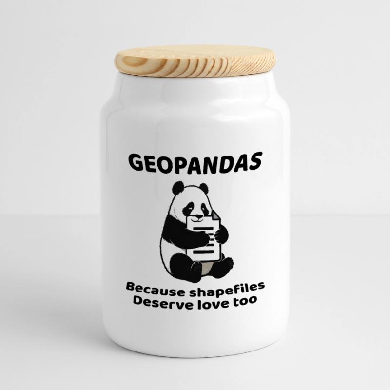 GeoPandas Shapefiles GIS Python Data Love Panoramic Cookie Jar with Wooden Lid