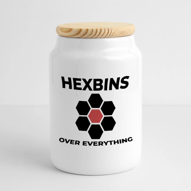 Hexbins Data Visualization GIS Mapping Spatial Panoramic Cookie Jar with Wooden Lid