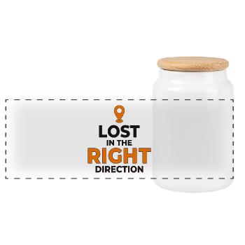 Collect Maps Not Regrets GIS Travel - Panoramic Cookie Jar with Wooden Lid - white - Front
