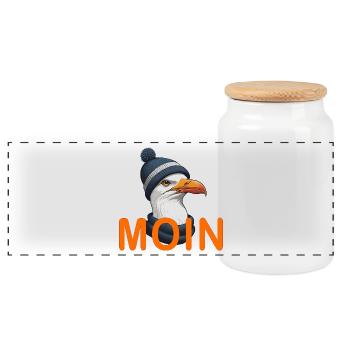 MOIN - Panorama Keksdose mit Holzdeckel - Weiß - Vorne
