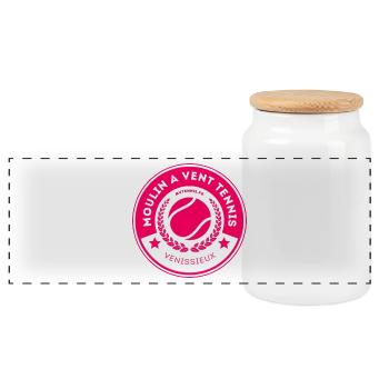 MVT LOGO PINK - Panoramic Cookie Jar with Wooden Lid - white - Front