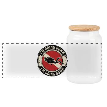 Drapeau de plongée sous-marine descendant rétro - Boîte à biscuits avec couvercle en bois - blanc - Devant