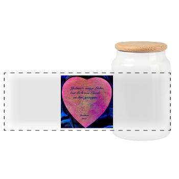 Finde Jesus von Eunice Ahiale  - Panoramic Cookie Jar with Wooden Lid - white - Front