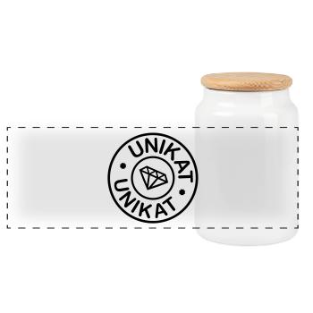 Unique avec Diamant - Boîte à biscuits avec couvercle en bois - blanc - Devant