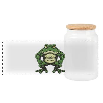 Musculation des muscles de la grenouille - Boîte à biscuits avec couvercle en bois - blanc - Devant