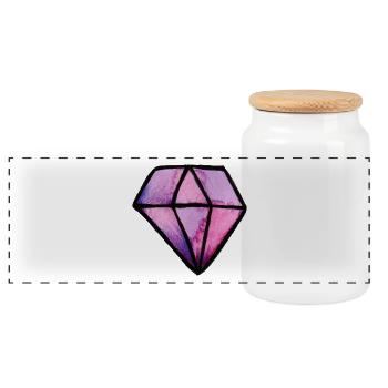 Pink-Lila-Kristall-Edelstein - Panorama Keksdose mit Holzdeckel - Weiß - Vorne