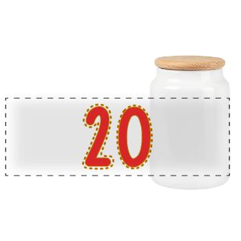 20. 20 ANS. 20e ANNIVERSAIRE. ANNIVERSAIRE 20 ANS. - Boîte à biscuits avec couvercle en bois - blanc - Devant
