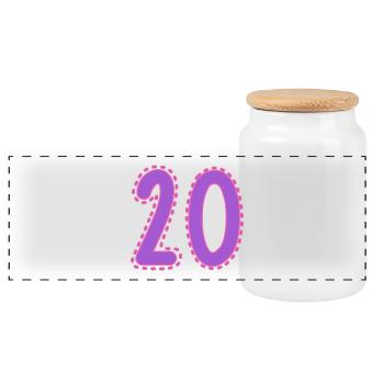 20. 20 YEARS. 20th ANNIVERSARY. 20 YEARS ANNIVERSARY. - Panoramic Cookie Jar with Wooden Lid - white - Front