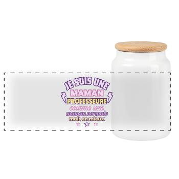 Maman professeure, cadeau fête des mères,Noël - Boîte à biscuits avec couvercle en bois - blanc - Devant