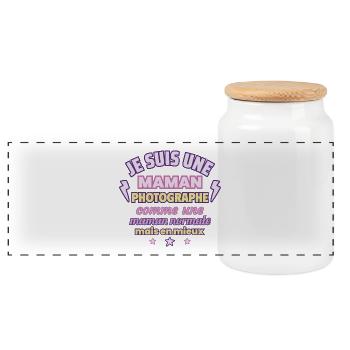 Maman photographe, cadeau fête des mères, Photo - Boîte à biscuits avec couvercle en bois - blanc - Devant