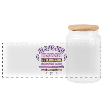 Maman vétérinaire, cadeau fête des mères, animaux - Boîte à biscuits avec couvercle en bois - blanc - Devant