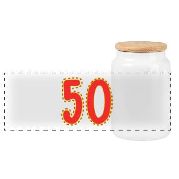 50. 50 ANS. 50e ANNIVERSAIRE. ANNIVERSAIRE 50 ANS. - Boîte à biscuits avec couvercle en bois - blanc - Devant