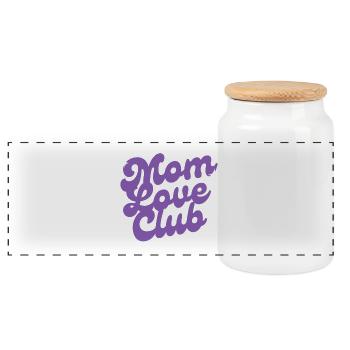 Mom Love Club Design - Panorama Keksdose mit Holzdeckel - Weiß - Vorne
