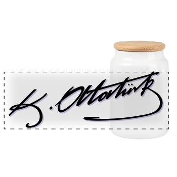 Mustafa Kemal Ataturk imza - Boîte à biscuits avec couvercle en bois - blanc - Devant