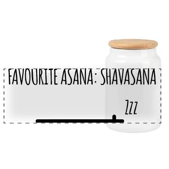 shavasana - Panoramic Cookie Jar with Wooden Lid - white - Front