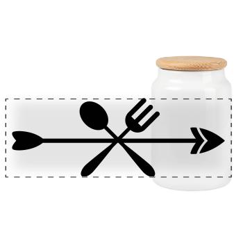 Icône cuisiner et manger - Boîte à biscuits avec couvercle en bois - blanc - Devant
