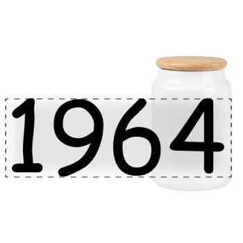 1964 60.Geburtstag Vorlage personalisieren - Panorama Keksdose mit Holzdeckel - Weiß - Vorne